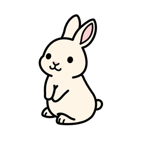 Cute bunny Animal Sketches Easy, Cute Bunny Cartoon, Bunny Drawing, Cute Kawaii Animals, Cute Animal Drawings Kawaii, White Bunny, Simple Cartoon, Cute Cartoon Drawings, Mini Drawings