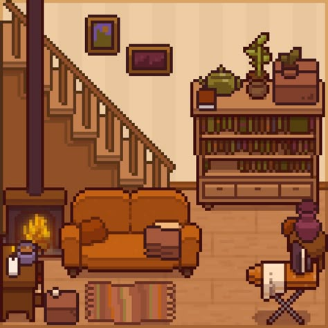 Retro pixel art house package, with lots of furniture and variation! Pixel Furniture Art, Living Room Pixel Art, Pixel House Game, Pixel Art Living Room, Pixel Bookshelf, Pixel House Art, Pixel Art House Interior, Pixel Room Art, Furniture Pixel Art