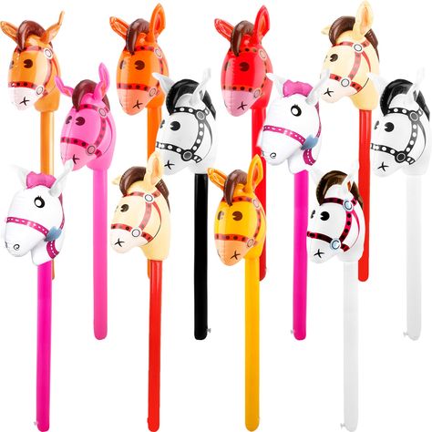 PRICES MAY VARY. Size details: this inflatable horse head stick is approximately 100 x 26 cm/39.37 x 10.23 inches (L x W), suitable for most children and adults. It has an inflation valve design that makes it easy to inflate and deflate, making it easy to carry to any event or party. Let your imagination run wild as you gallop away with this inflatable horse head stick Quality material: this inflatable horse stick is made of PVC, sturdy and durable, not easy to tear and leak, not easy to fade, e Pony Party Favors, Horse Stick, Cowboy First Birthday, Cowboy Themed Birthday Party, Birthday Horse, Horse Themed Party, Wild West Birthday, Rodeo Birthday Parties, Wild West Party