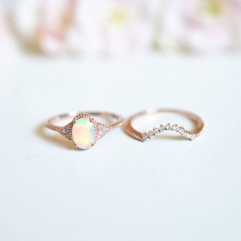 Vintage opal engagement ring