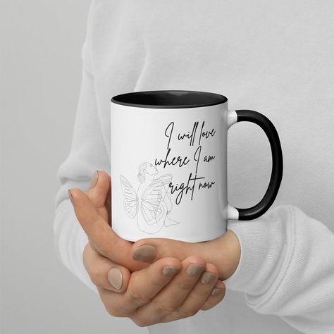 Excited to share this item from my #etsy shop: I Will Love Where I Am Right Now | Inspirational Mug | Motivational Gift | Affirmation Mug | Law of Attraction Coffee Mug #ceramic #abrahamhicks #motivationalgift #affirmationmugs #lawofattraction #inspirationalgift #inspirationalmug #meditationmug Mug Sayings Inspiration, Mug Sayings, Happy Solstice, Rainbow Keychain, Motivational Gifts, Wristlet Keychain, Mug Ceramic, Car Air Freshener, Essential Oils Aromatherapy