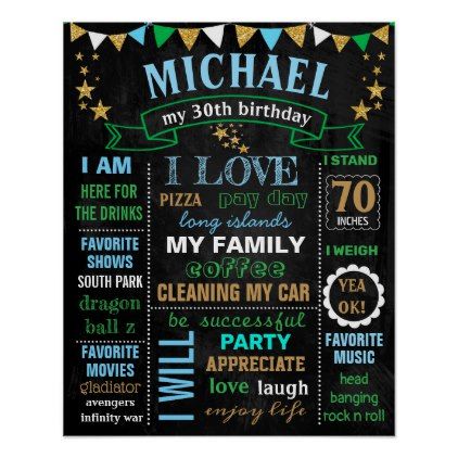 Adult Birthday Man Men 30th Party chalkboard sign Birthday Party Man, 30th Ideas, Party Chalkboard, Boyfriend Birthday Quotes, Birthday Balloons Pictures, Chalkboard Birthday, Birthday Men, 30th Party, Men Party