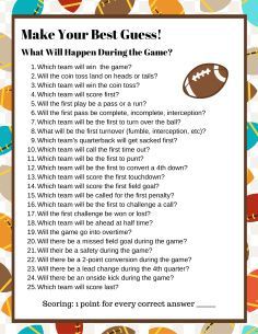 You can play it during any football game (or all of them), including the Super Bowl. Get your free download today! It's free to download and print at home. Superbowl Trivia Games Free Printable, Super Bowl 2024 Games, Super Bowl Social Media Posts, Super Bowl Question Game, Super Bowl Trivia Games Free Printable, 2024 Super Bowl, Games To Play While Watching Football, Super Bowl Betting Games, Super Bowl Bingo 2024