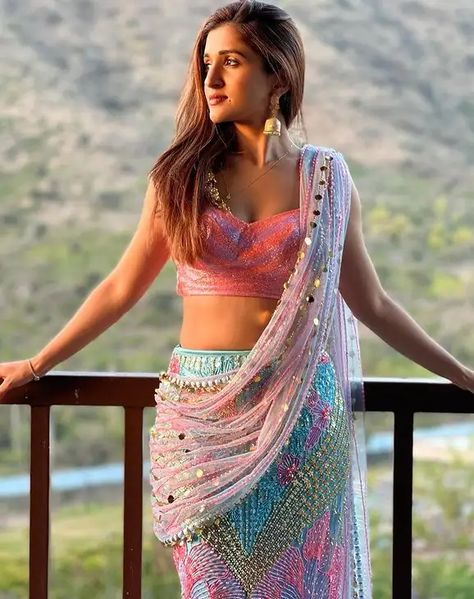 Tv Serial Actress Indian Dresses, Nidhi Shah, Denim Refashion, Lower Lip, Indian Tv Actress, Magic Hour, The Shadows, Girls Fashion Clothes, Saree Styles