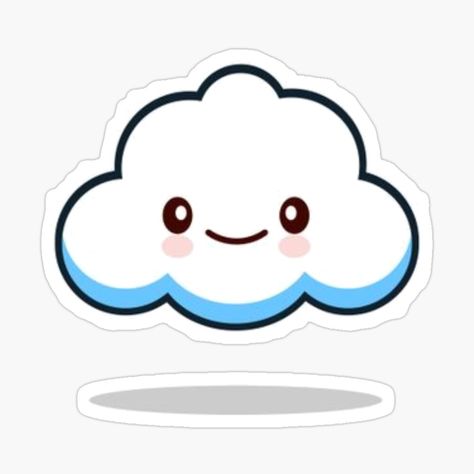 Get my art printed on awesome products. Support me at Redbubble #RBandME: https://www.redbubble.com/i/sticker/Kawaii-Cartoon-Emotion-White-Cute-Cloud-by-Teepocalypse/114135119.EJUG5?asc=u Kawaii Clouds, Cloud Sticker, Printable Heart Template, Kawaii Cloud, Cute Cloud, Animation Storyboard, Cloud Stickers, Cartoon Clouds, Heart Printable