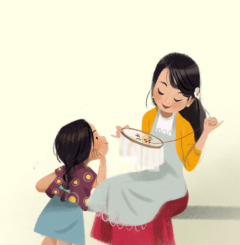 Mother and daughter on Behance 가족 일러스트, Mothers Day Drawings, Mother Daughter Art, Cocoppa Wallpaper, Mother Art, Book Illustration Art, Illustration Art Girl, Mom Art, Family Illustration