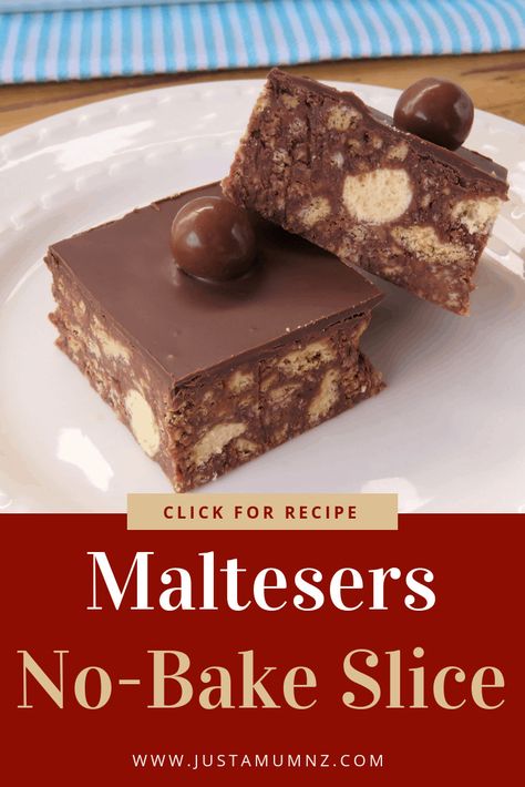 No Bake Slice, Malteser Slice, No Bake Slices, Maltese Recipes, Smores Dessert, Chocolate Slice, Tray Bake Recipes, Slices Recipes, Wedding Dessert