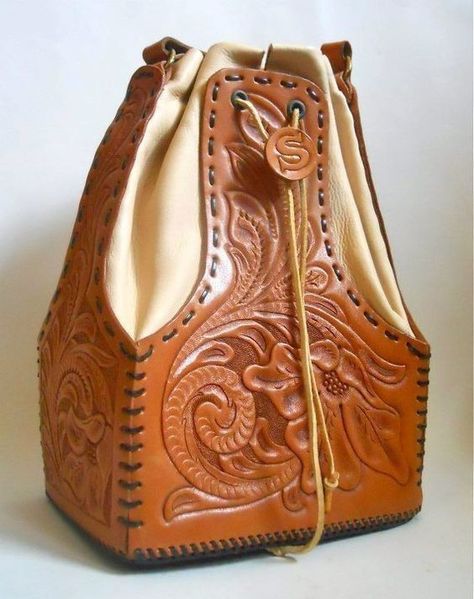 Tooled Leather Bag, Handbag Vintage, Vintage Handbag, Leather Art, Hand Tooled Leather, Vintage Purses, Vintage Purse, Leather Projects, Leather Bags Handmade