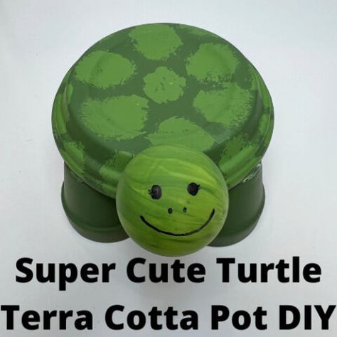 Super Cute Turtle Terra Cotta Pot DIY For Your Home - Chas' Crazy Creations Clay Pot Outdoor Decor, Turtle Terra Cotta Pot Crafts, Terra Cotta Turtles, Clay Pot Turtles Terra Cotta, Clay Pot Saucer Crafts, Turtle Clay Pots, Clay Pot Turtle, Mushroom Terra Cotta Pots, Turtle Flower Pot