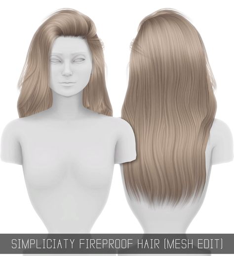 [Simpliciaty] — FIREPROOF HAIR (MESH EDIT) (I’ll be doing some... Ponytail Elegant, Small Ponytail, Die Sims 4, The Sims 4 Pc, Small Ideas, Pelo Sims, Sims 4 Cc Makeup, Sims 4 Cc Skin, Sims 4 Gameplay