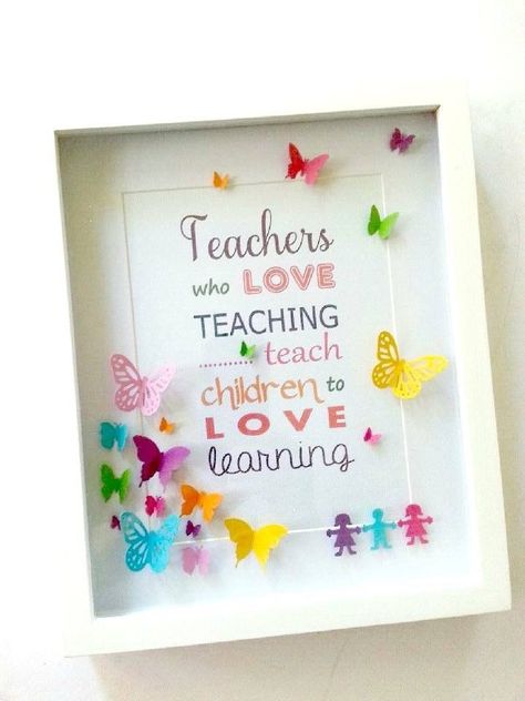 Shadow Box For Teachers Gifts, Teachers Day Unique Gift, Teacher Frames Ideas, Teachers Day Frame, Teacher Shadow Box Ideas, Cricut Teacher Gifts, Handmade Gifts For Teachers, Gifts Quotes, Quotes Teacher