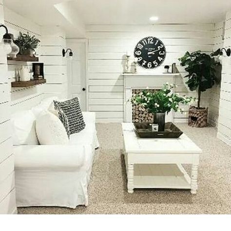 Whitehouselove Small Finished Basements, Small Basement Design, Small Basement Apartments, Basement Layout, Basement Playroom, Basement Inspiration, Basement Living Rooms, Basement Apartment, Small Basements