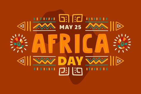 Vector flat africa day background | Premium Vector #Freepik #vector #africa-day #africa-background #african-background #african-design Africa Background, African Background, Africa Day, Day Background, Branding Design Inspiration, African Design, African Art, Fonts Design, 2nd Birthday