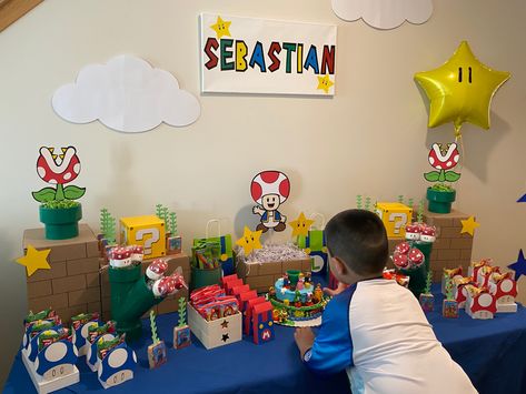 Mario Candy Table, Mario Bros Birthday Party Ideas, Mario Bros Birthday, Mario Birthday Party, Mario Birthday, Candy Table, 5th Birthday, Mario Bros, Bday Party