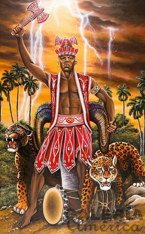 Shango ⚡ Shango Orisha, Yoruba Orishas, Orishas Yoruba, African Mythology, African Spirituality, Black Artwork, African History, African Culture, Gods And Goddesses