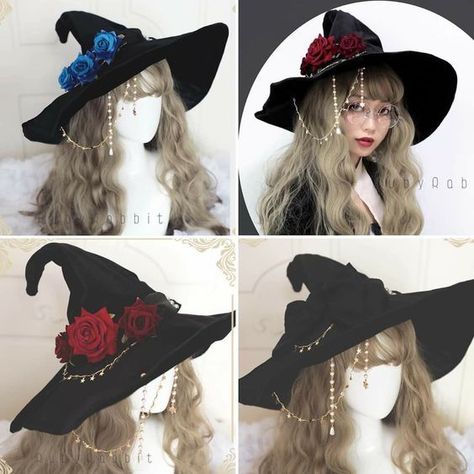 Witchcore Outfit Aesthetic, Kawaii Outfit Ideas, Witch Cosplay, Witch Costumes, Mysterious Girl, Headpiece Jewelry, Concept Clothing, Mom Hats, Witch Outfit