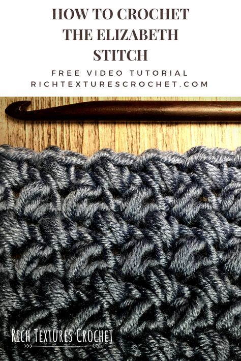 Crochet Elizabeth Stitch, Elizabeth Stitch Crochet, Elizabeth Stitch Crochet Blanket, Elizabeth Crochet Stitch, How To Crochet Elastic Stitch, Thermal Stitch Crochet Video, Granny Stitch Crochet Video Tutorial, Crochet Blanket Stitches, Modern Crochet Blanket