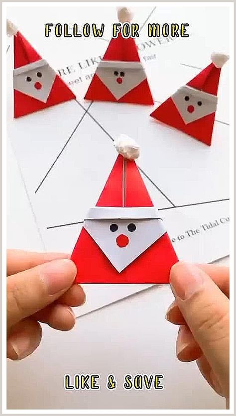 Origami Easy - If you found what you desire, it's very crucial that you act immediately - Visit For More! Christmas Cards Handmade Kids, Origami Santa, Tutorial Origami, Santa Crafts, Cool Paper Crafts, Christmas Origami, Christmas Paper Crafts, How To Fold, Origami Crafts Diy