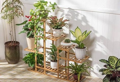 13 Buys For The Plant Obsessed Person In Your Life Balcony Storage, Plant Stand With Wheels, Tiered Planter, Shelves Wood, Flower Rack, Corner Plant, Support Pour Plante, Wooden Plant Stands, Support Plante