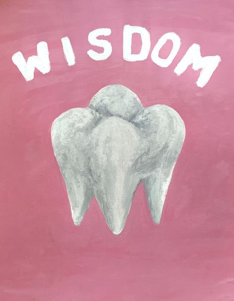 Wisdom Teeth Aesthetic, Teeth Aesthetic Art, Gum Illustration, Tooth Painting, Aesthetic Sheets, Teeth Painting, Dental Braces Colors, Gem Logo, Teeth Illustration