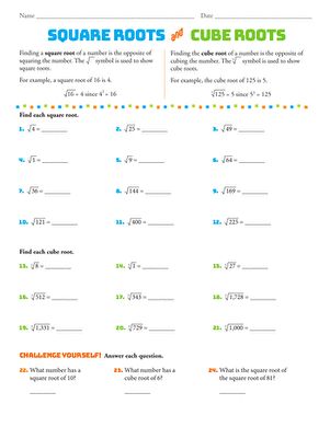 Square Roots and Cube Roots | Worksheet | Education.com Maths Algebra Formulas, Algebra Formulas, Number Sense Worksheets, Multiplication Activities, Algebra Worksheets, Square Roots, Maths Algebra, Math Charts, Solving Equations