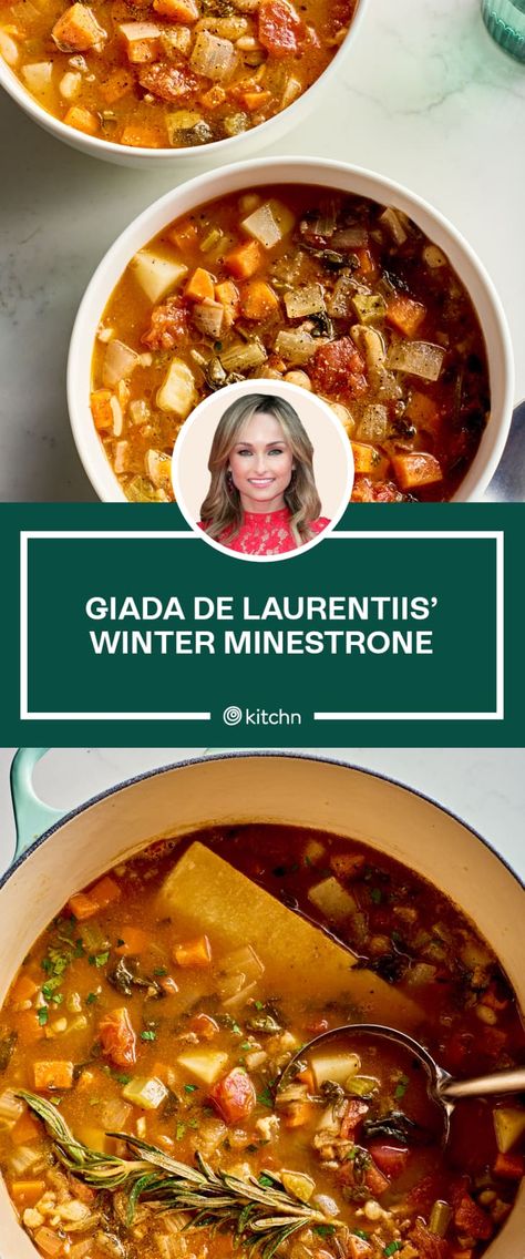 Minestrone Soup Giada, Ministroni Soup Recipe, Winter Minestrone Soup, Beef Minestrone Soup, Best Minestrone Soup, Best Minestrone Soup Recipe, Vegetarian Vegetable Soup, Winter Minestrone, Sopa Minestrone