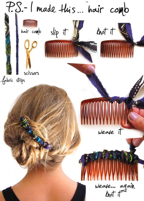 DYI hair comb! from http://psimadethis.com Hair Combs, Diy Hair Accessories, Accessories Diy, Hair Dos, Hair Comb, Diy Hairstyles, Barrettes, Brunei, Hair Jewelry