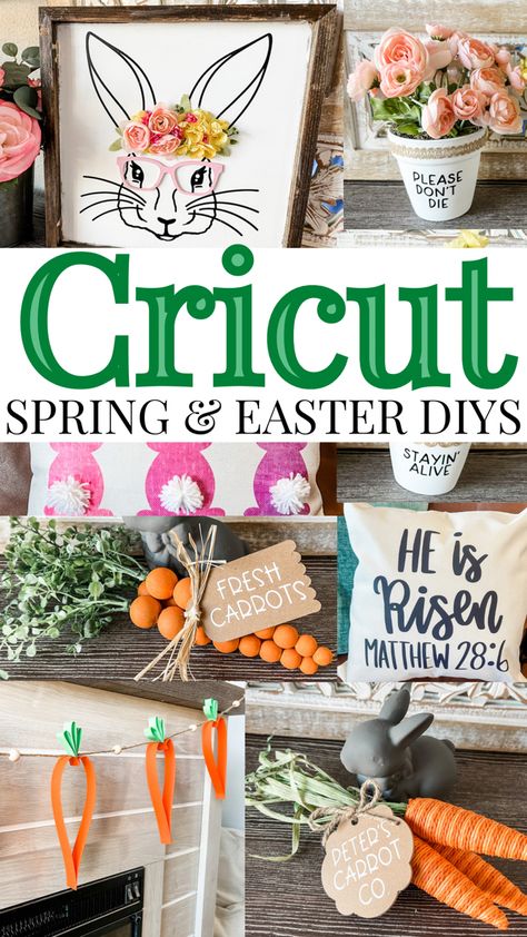 Spring Cricut Projects Ideas, Easter Silhouette Projects Ideas, Cricut Spring Decor, Spring Cricut Ideas, Cricut Spring Projects, Spring Cricut Projects To Sell, Spring Cricut Projects, Easter Cricut Projects To Sell, April Easter