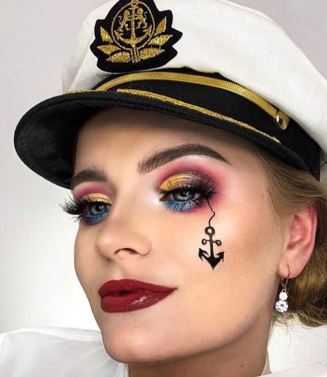 Riviera pallet Sailor Makeup Halloween, Sailor Makeup, Halloween Softball, Girl Pirates, Crazy Best Friends, Carnival Makeup, Holloween Costume, Make Up Inspo, Kids Makeup