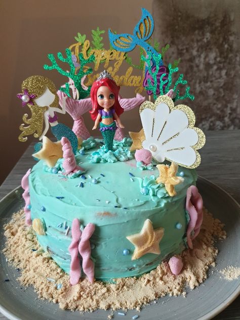 Diy Ariel Cake, Mermaid Birthday Cake Diy, Mermaid Cake Diy, Diy Mermaid Cake, Barbie Mermaid Cake, Easy Mermaid Cake, Mermaid Barbie Cake, Little Mermaid Cake, Ariel Cake