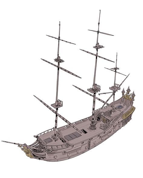 e7f9b60b1d8461cf33ee9b2d441ffd06.gif (1121×1400) Pirate Ship Layout, Pirate Ship Concept Art, Ship Diagram, Ship Concept Art, Ship Reference, Pearl Reference, Pirate Ship Design, Black Pearl Ship, Ship Mast