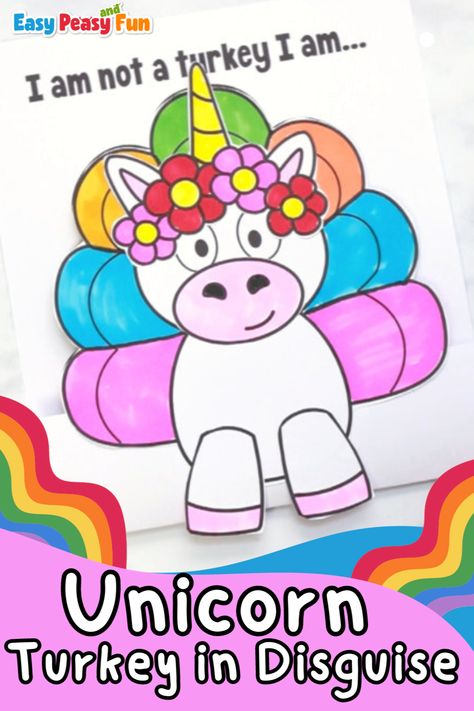 Unleash your child's creativity with our 'Disguise a Turkey as a Unicorn' idea! Let the magic of Thanksgiving and unicorns collide as your little ones use our unicorn turkey disguise printable template to transform their turkey into a mythical creature. This project is the perfect way to make your Thanksgiving celebration extra special and fun. Download the template and watch your turkey become the most majestic bird in town. Your kids will love this whimsical twist on a classic tradition! Unicorn Turkey Disguise Project Ideas Printable, Turkey Disguise Printables, Turkey Disguise Template Printable, Turkey In Disguise Unicorn, Turkey Disguise Project Unicorn, Turkey In Disguise Template, Disguise A Turkey Unicorn, Unicorn Turkey Disguise, Printable Turkey Template