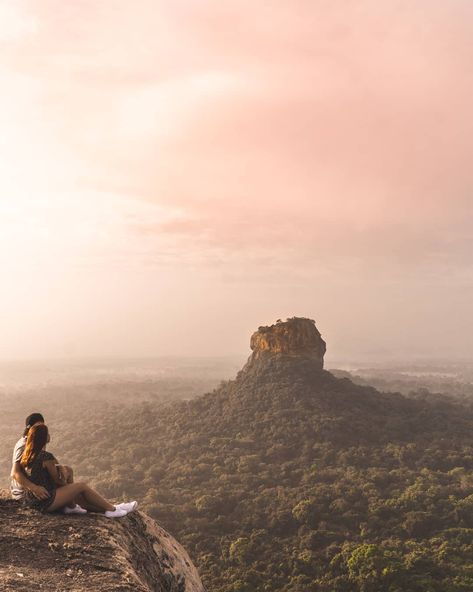 Watching the sun rise at Pidurangala Rock in Sigiriya, Sri Lanka. Pidurangala Rock, Sigiriya Sri Lanka, Sri Lanka Photography, Sigiriya Rock, Sri Lanka Beach, Travel Sri Lanka, Sri Lanka Travel, Sun Rise, Best View