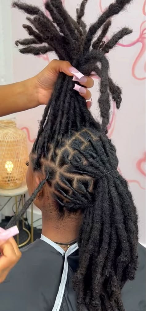 Large Part Locs, Long Thick Locs Black Women, 70 Locs Count, Large Locs Black Women, Dreadlocks Photography, Jet Black Locs, Locks Aesthetic, Thick Locs On Black Women, Full Locs