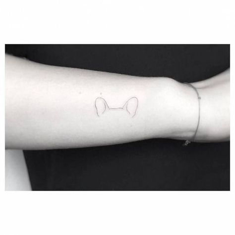 Dog Outline Pet Tattoo - Pet Simple Tattoos - Simple Tattoos - MomCanvas Tatoo Dog, French Bulldog Tattoo, Bulldog Tattoo, Shape Tattoo, Bulldog Francese, Small Tattoos Simple, E Tattoo, Small Tattoos For Guys, Trendy Tattoos