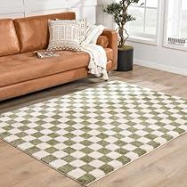 Kitchen Runner Rug Farmhouse, Dining Area Rug, Checkered Area Rug, Tiles Living Room, Boho Carpet, Living Room Tiles, Green Checkered, Geometric Carpet, Carpet For Living Room