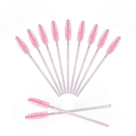 50PCS Crystal Mascara Wands Disposable Eyelash Eyebrow Spoolie Brush for Makeup Eyelash Extensions (Pink) Eyelash Extensions Pink, Makeup Eyelash Extensions, Brush For Makeup, Pink Mascara, Disposable Mascara Wands, Thrive Causemetics, Spoolie Brush, Diy Eyelash Extensions, Makeup Brush Kit