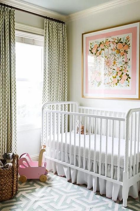 Framed Scarf Nursery, Grand Melinnial Nursery, Namesake Liberty Crib, Schumacher Nursery, Traditional Pink Nursery, French Garden Nursery, Green Gingham Nursery, Loveshack Fancy Nursery, Nancy Meyers Nursery