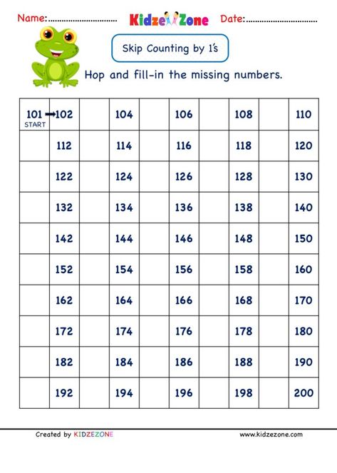 Grade 1 Math, Counting To 120, Math Addition Worksheets, Numbers Worksheets, 1 Worksheet, Kids Notes, Kids Worksheets Preschool, Counting Numbers, Missing Numbers