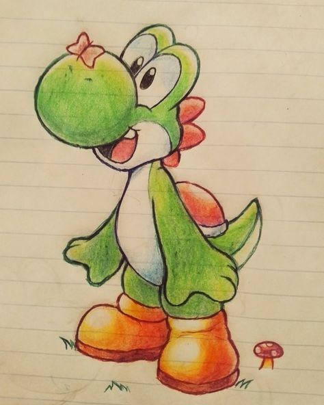 Cute Mario Art, Super Mario Odyssey Fanart, Yoshi Doodle, Bowser Sketch, Luigi Sketch, Yoshi Sketch, Bowser Drawing, Yoshi Fanart, Super Mario Drawing