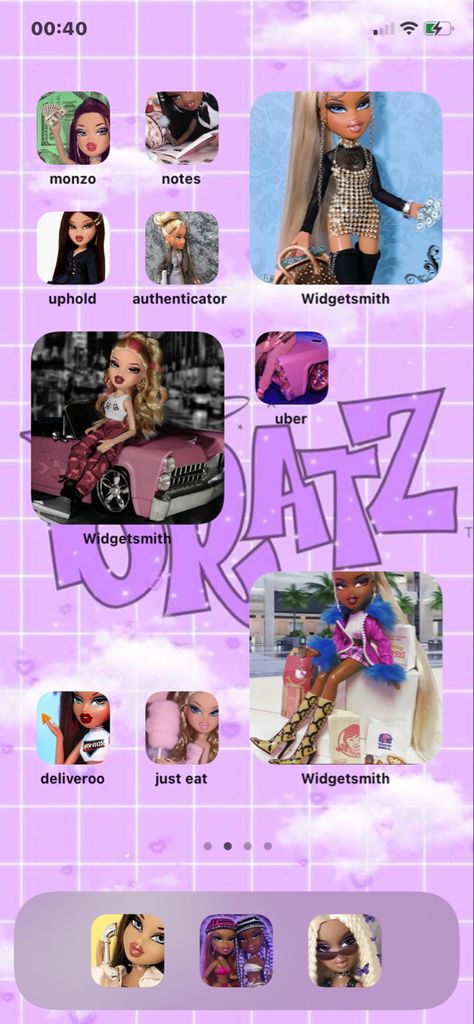 bratz themed home screen designed by me Themed Home Screen, Home Screen Themes, Theme Phone, Screen Design, Home Screen, Passion For Fashion, Screen, Design