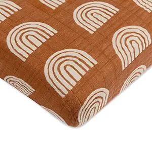 Babyletto 100% Organic Cotton Mini Crib Sheet, GOTS-Certified, Fitted 360°, Ultra-Soft and Breathable Muslin - Terracotta Rainbow Babyletto Mini Crib, Nursery Color, Feeding Pillow, Mini Crib Sheets, Trailer Living, Travel Crib, Nursery Crib, Playroom Furniture, Mini Crib