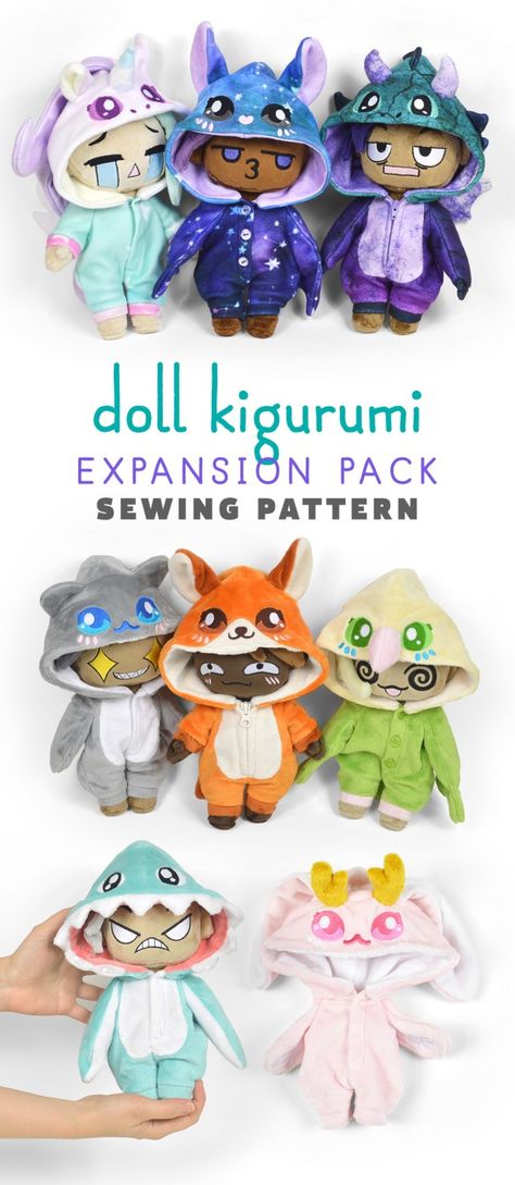 Kawaii Sewing Pattern, Kawaii Sewing, Choly Knight, Backpack Pattern Sewing, Human Doll, Pattern Doll, Cute Sewing Projects, Animal Sewing Patterns, Plushie Patterns