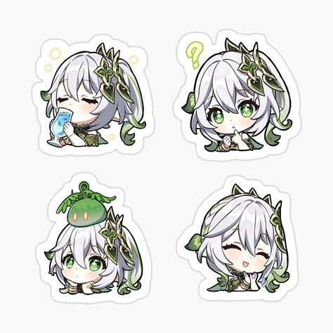 Get my art printed on awesome products. Support me at Redbubble #RBandME: https://www.redbubble.com/i/sticker/Chibi-nahida-pack-by-NipponTreasures/160519465.EJUG5?asc=u Genshin Impact Stickers Printable Sheet, Anime Sticker Pack Printable, Stickers Genshin, Genshin Stickers, Character Stickers, Printable Crafts, Anime Stickers, Glossier Stickers, Printable Stickers