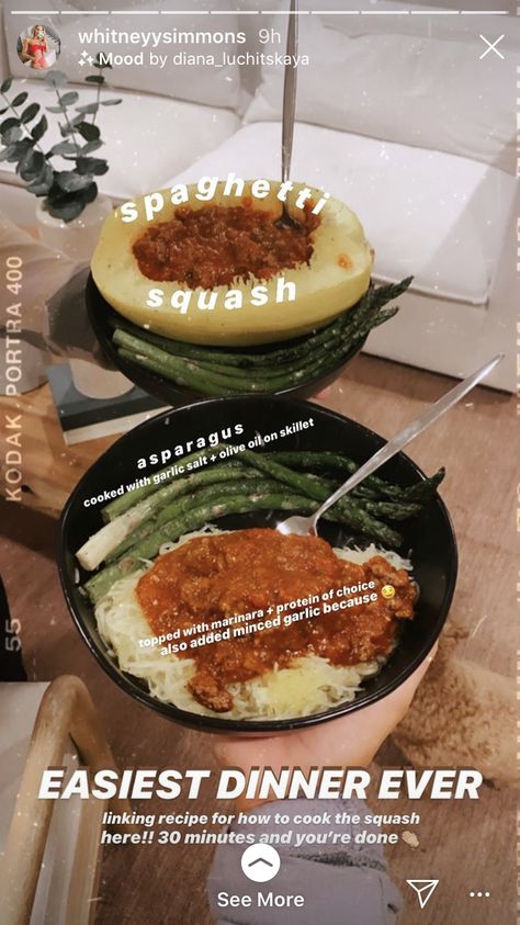 From Whitney Simmons Whitney Simmons Recipes, Spaghetti Squash Recipe, Whitney Simmons, Dream Food, Squash Recipe, Spaghetti Squash Recipes, Easy Healthy Meal Prep, Spaghetti Squash, Healthy Meal Prep