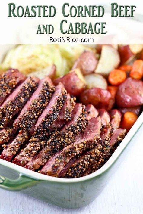 Brisket In Air Fryer, Slow Roasted Corned Beef, Oven Roasted Corned Beef, Brisket In Oven, Holiday Roast Beef, Roasted Corned Beef, Cabbage Egg, Baked Corned Beef, Cabbage Wedges