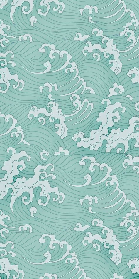 Chinese Water Pattern, Anime Pattern Design, Japanese Water Pattern, Beach Pattern Wallpaper, Japanese Water Art, Water Pattern Illustration, Asian Art Wallpaper, Water Pattern Design, Computer Wallpaper Hd