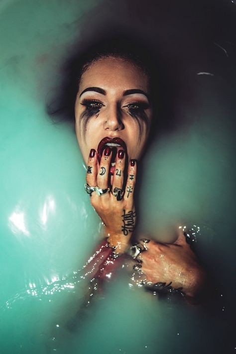 The Haunting Photography of Haris Nukem | Beautiful Bizarre Magazine Portrait Photo Original, Haunting Photography, Bathtub Photography, Beauty Fotografie, Milk Bath Photography, Horror Photography, Inspiration Photoshoot, Bath Photography, Halloween Photography