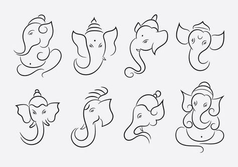 Ganesh Icons Vector - Download Free Vectors, Clipart Graphics & Vector Art Ganesh Vector, Ganpati Drawing, Arte Ganesha, Ganesh Tattoo, Ganesha Drawing, Ganesh Art Paintings, Polynesian Tattoos, Ganesha Tattoo, Mehndi Designs Bridal Hands