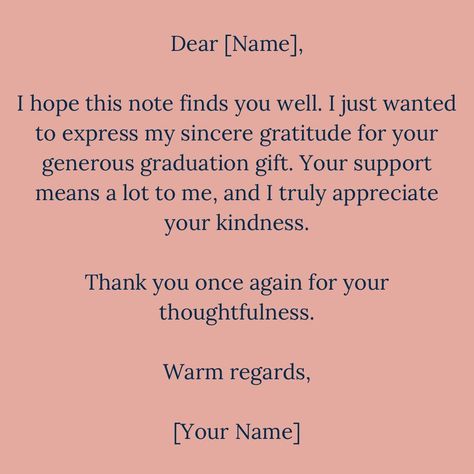 This week’s Tuesday tip is a few days late! Do you have a million thank you notes to write? Make a template! A general guide to follow will make writing all of those thank you notes so much easier! Thank You Card Ideas For Graduation, What To Write In A Graduation Thank You, Thank You Letters For Graduation, What To Write In Graduation Thank You Cards, Thank You Notes For Graduation Money, Graduation Thank You Letters, How To Write A Thank You Note, Thank You Notes Examples, Graduation Thank You Note